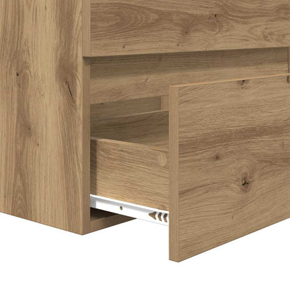 Badezimmermöbel Set Wandmontiert 3 pcs Schwarzer Eiche und Weiß