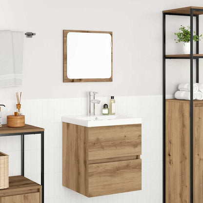 Badezimmermöbel Set Wandmontiert 3 pcs Schwarzer Eiche und Weiß