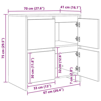 Sideboards 2 pcs Altholz 70 x 41 x 75 cm Holzwerkstoff