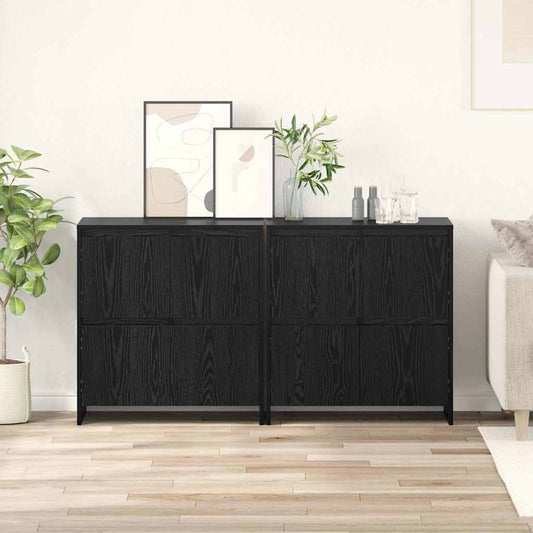 Sideboards 2 pcs Schwarze Eiche 70 x 41 x 75 cm Holzwerkstoff