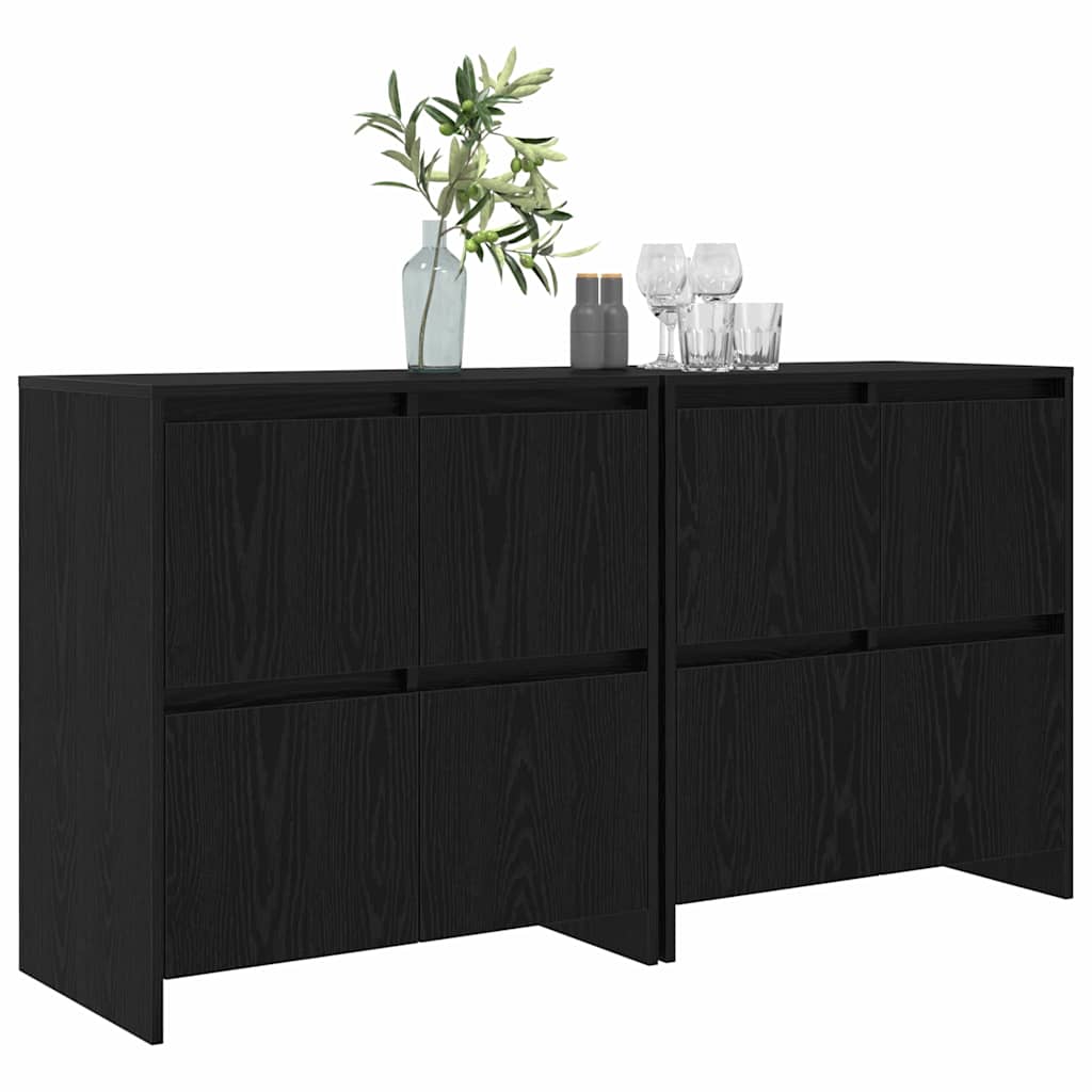 Sideboards 2 pcs Schwarze Eiche 70 x 41 x 75 cm Holzwerkstoff