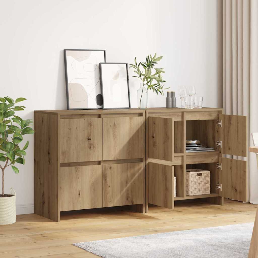 Sideboards 2 pcs Eiche handwerklich 70 x 41 x 75 cm