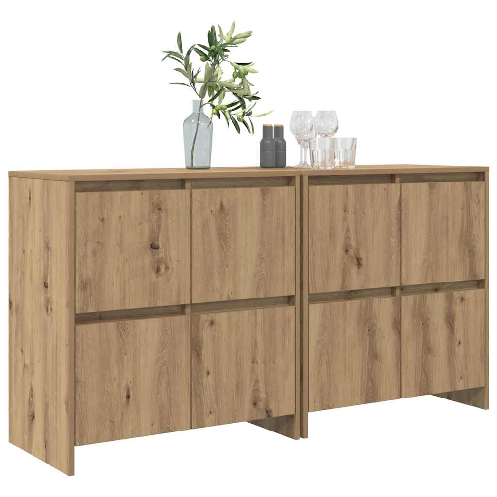 Sideboards 2 pcs Eiche handwerklich 70 x 41 x 75 cm
