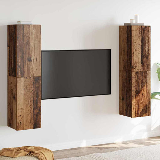 TV-Möbel-Set 4 pcs Altholz 30,5 x 30 x 60 cm Holzwerkstoff