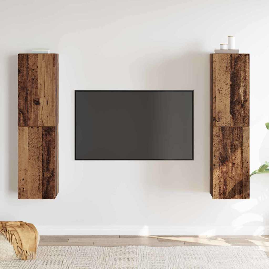 TV-Möbel-Set 4 pcs Altholz 30,5 x 30 x 60 cm Holzwerkstoff