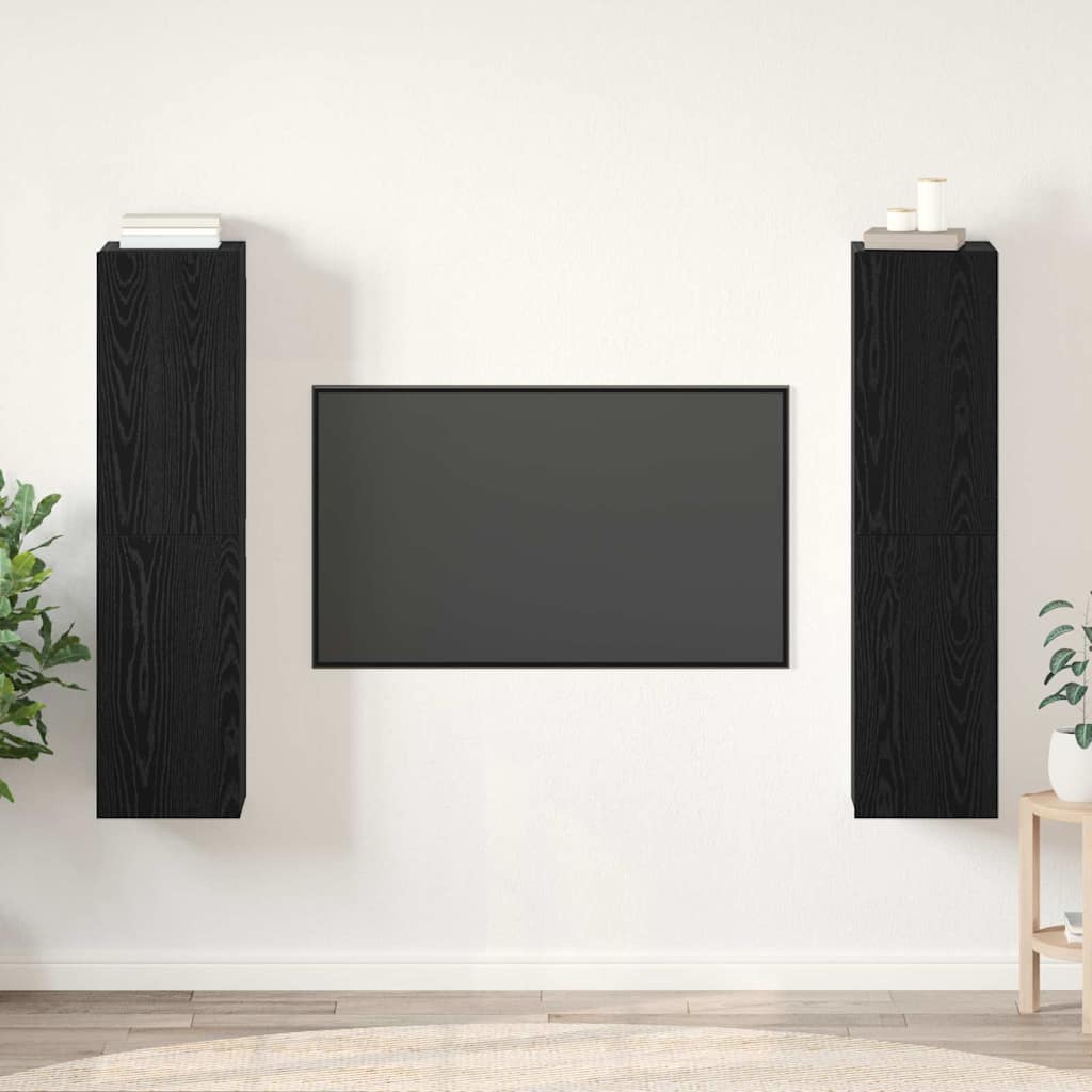 TV-Cabinet-Set 4 pcs Schwarze Eiche 30,5 x 30 x 60 cm