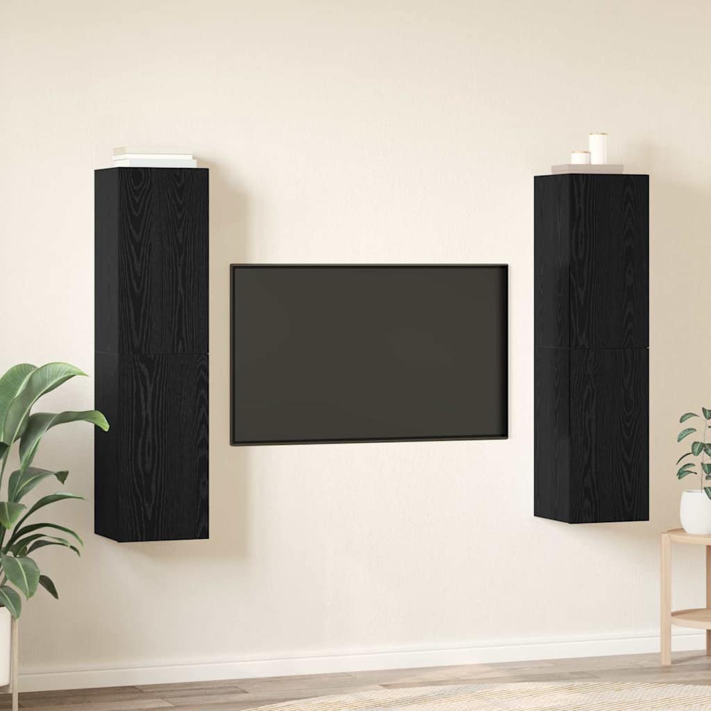 TV-Cabinet-Set 4 pcs Schwarze Eiche 30,5 x 30 x 60 cm