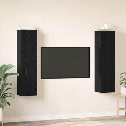 TV-Cabinet-Set 4 pcs Schwarze Eiche 30,5 x 30 x 60 cm