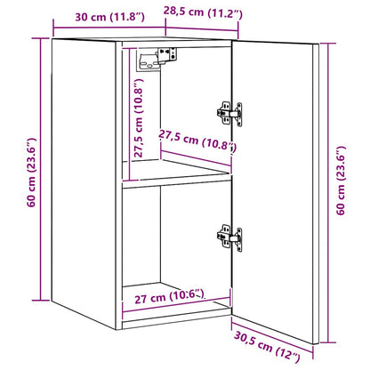 TV-Cabinet-Set 4 pcs Schwarze Eiche 30,5 x 30 x 60 cm