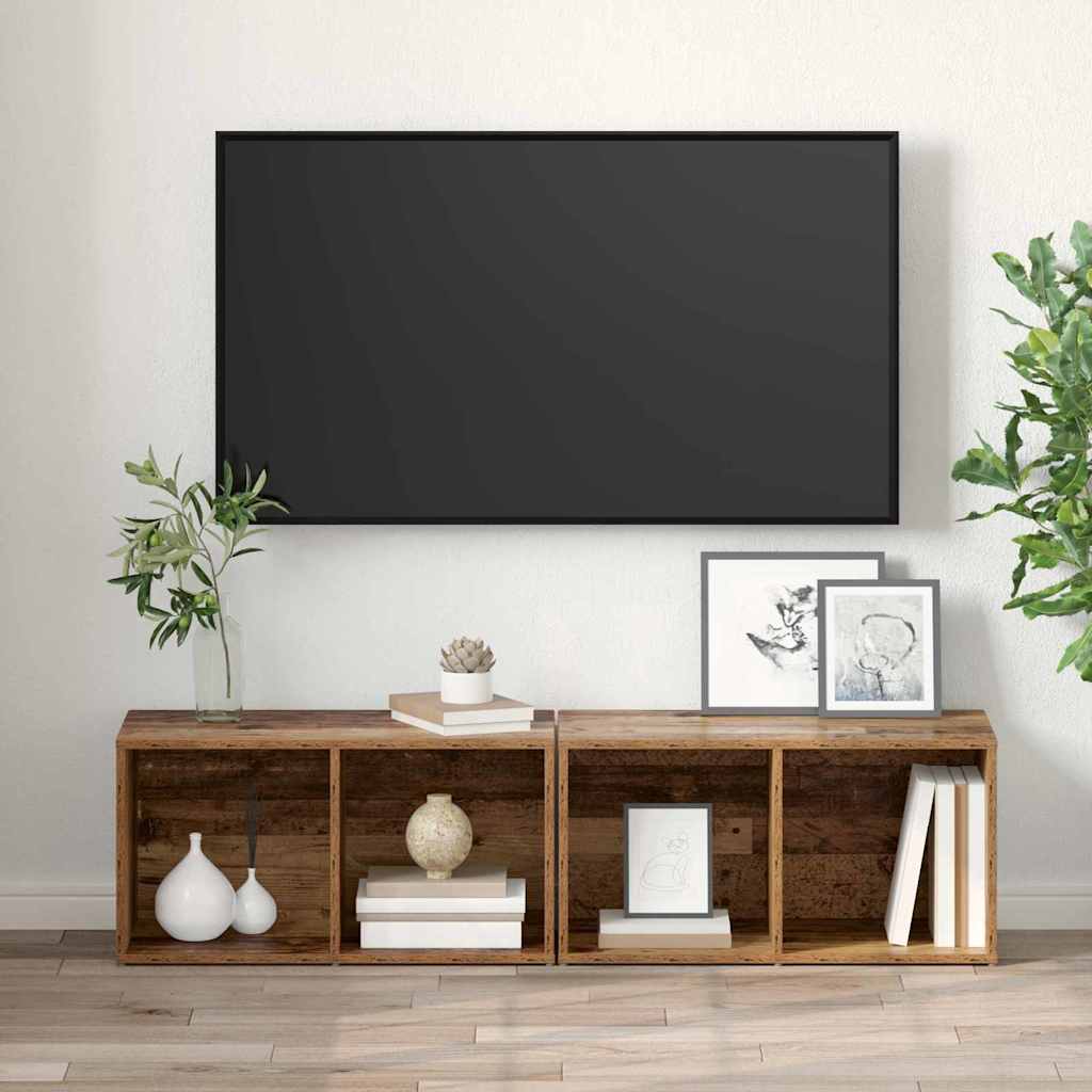 TV-Möbel-Set 2 pcs Altholz Holzwerkstoff