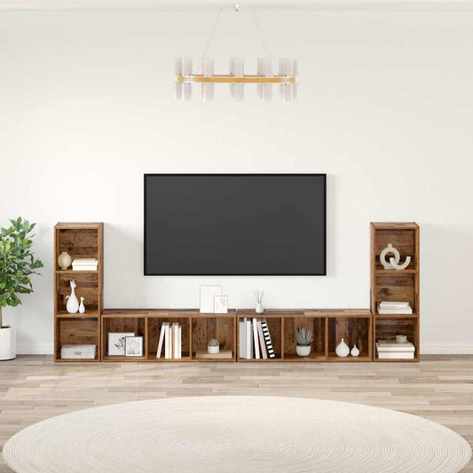 TV-Schränk 4 pcs Altholz 37 x 35 x 107.5 cm Ingenieuholz