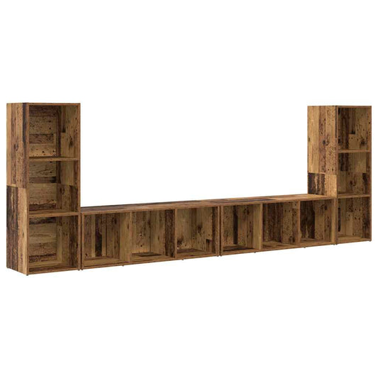 TV-Schränk 4 pcs Altholz 37 x 35 x 107.5 cm Ingenieuholz