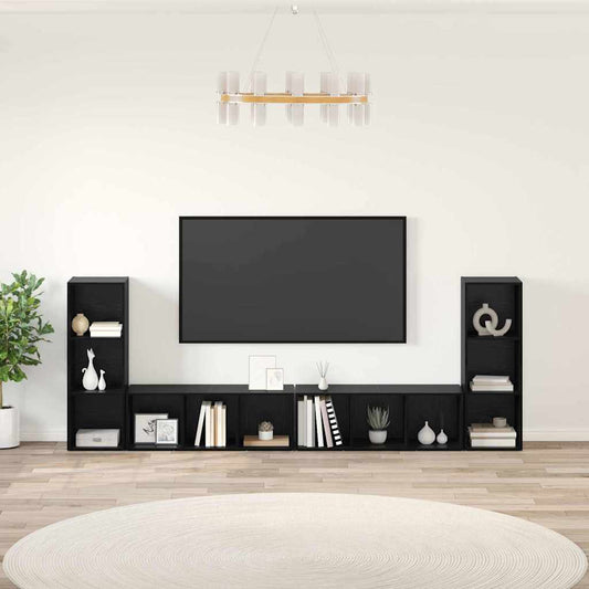 TV-Schränk 4 pcs Schwarze Eiche 37 x 35 x 107.5 cm Ingenieuholz