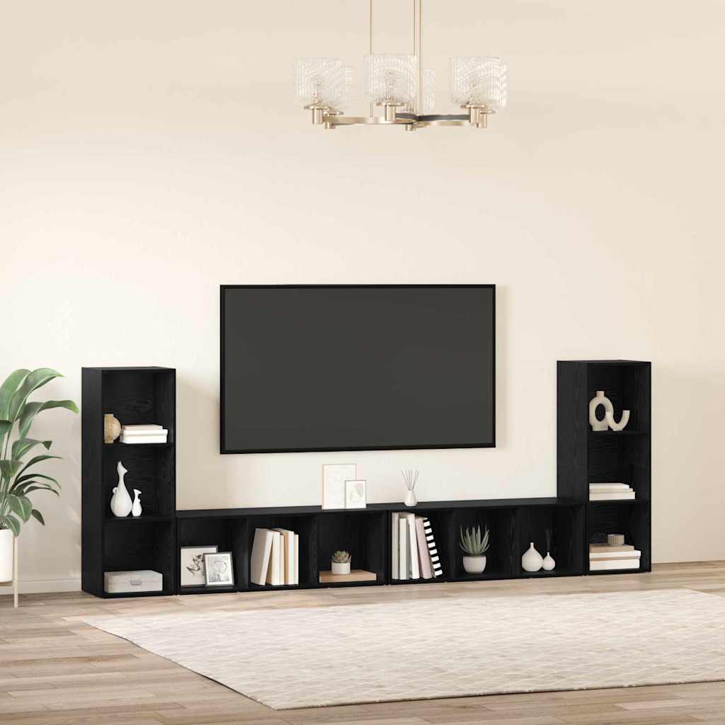 TV-Schränk 4 pcs Schwarze Eiche 37 x 35 x 107.5 cm Ingenieuholz