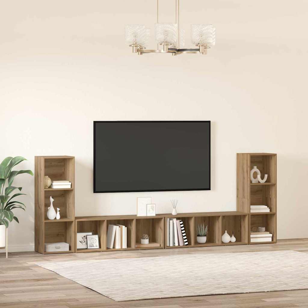 TV-Schränk 4 pcs Eiche handwerklich 37 x 35 x 107.5 cm