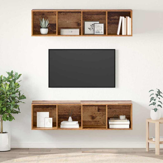 TV-Möbel-Set 2 pcs Altholz 37 x 37 x 142,5 cm Holzwerkstoff