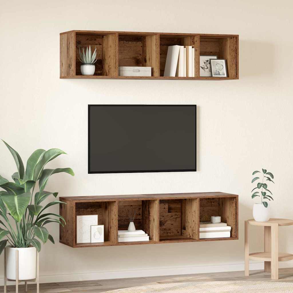 TV-Möbel-Set 2 pcs Altholz 37 x 37 x 142,5 cm Holzwerkstoff