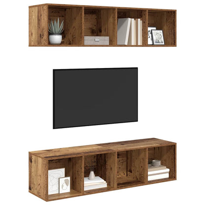 TV-Möbel-Set 2 pcs Altholz 37 x 37 x 142,5 cm Holzwerkstoff