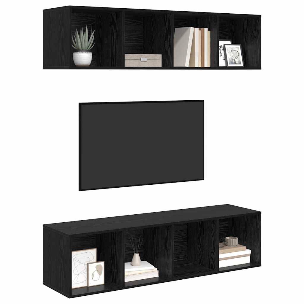 TV-Möbel-Set 2 pcs Schwarze Eiche 37 x 37 x 142,5 cm