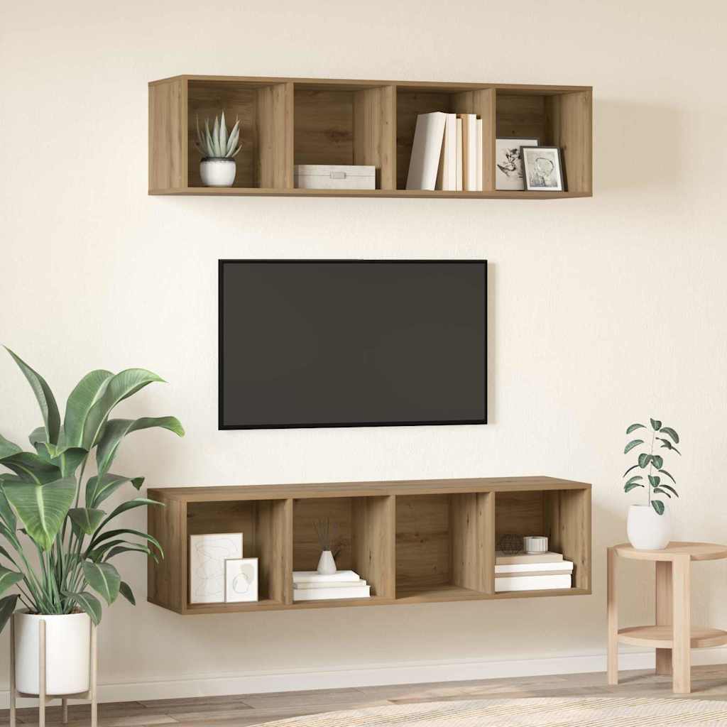TV-Möbel-Set 2 pcs Eiche handwerklich 37 x 37 x 142,5 cm