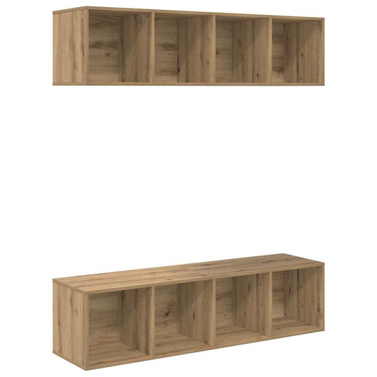 TV-Möbel-Set 2 pcs Eiche handwerklich 37 x 37 x 142,5 cm