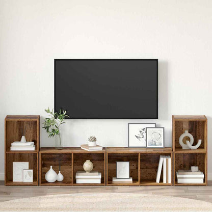 TV-Möbel-Set 4 pcs Altholz 37 x 35 x 72 cm Holzwerkstoff