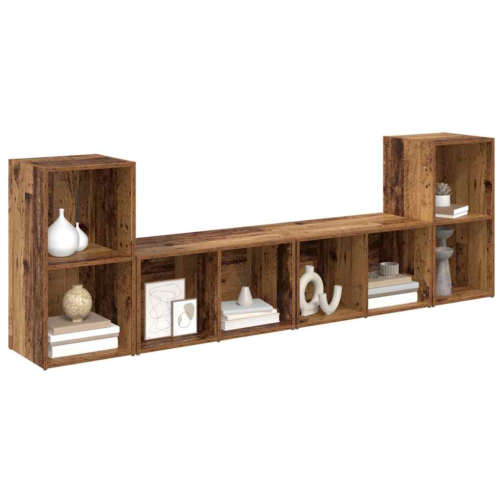 TV-Möbel-Set 4 pcs Altholz 37 x 35 x 72 cm Holzwerkstoff