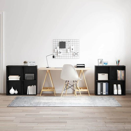 TV-Möbel-Set 4 pcs Schwarze Eiche 37 x 35 x 72 cm Holzwerkstoff