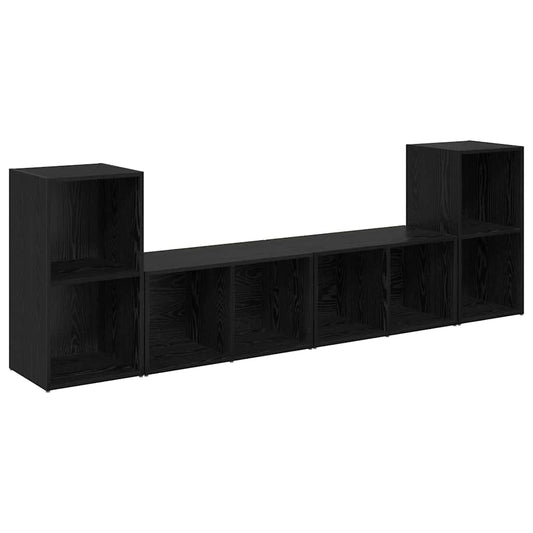 TV-Möbel-Set 4 pcs Schwarze Eiche 37 x 35 x 72 cm Holzwerkstoff