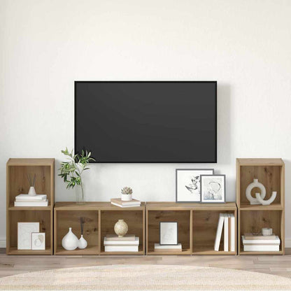 TV-Möbel-Set 4 pcs Eiche handwerklich 37 x 35 x 72 cm