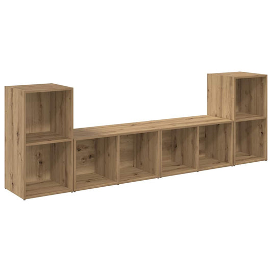 TV-Möbel-Set 4 pcs Eiche handwerklich 37 x 35 x 72 cm