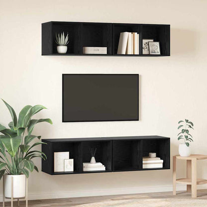 Wand TV Schrank 4 pcs Schwarze Eiche 37 x 37 x 72 cm
