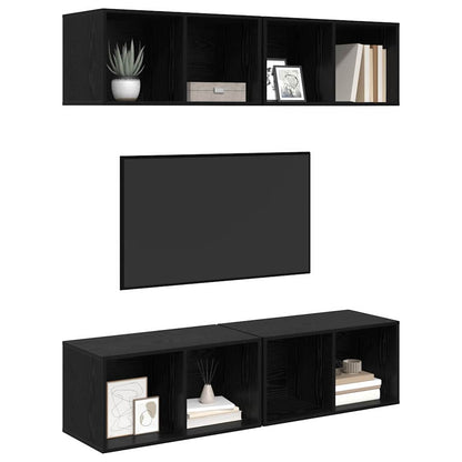 Wand TV Schrank 4 pcs Schwarze Eiche 37 x 37 x 72 cm