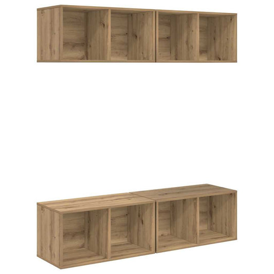 Wand TV Schrank 4 pcs Eiche handwerklich 37 x 37 x 72 cm