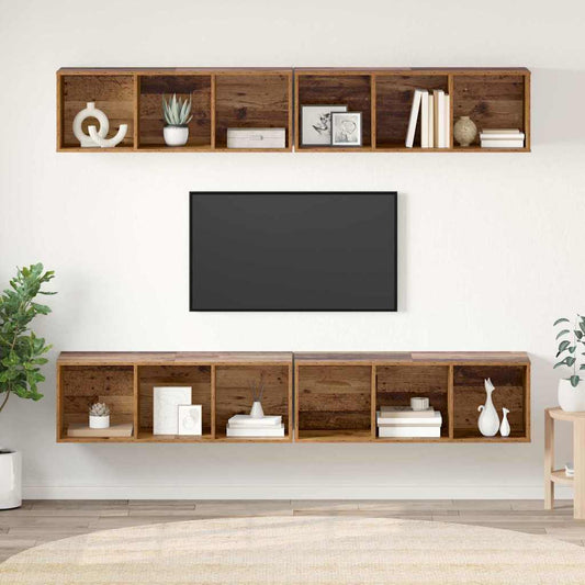 Wand TV Schrank 4 pcs Altholz 37 x 37 x 107,5 cm Ingenieuholz