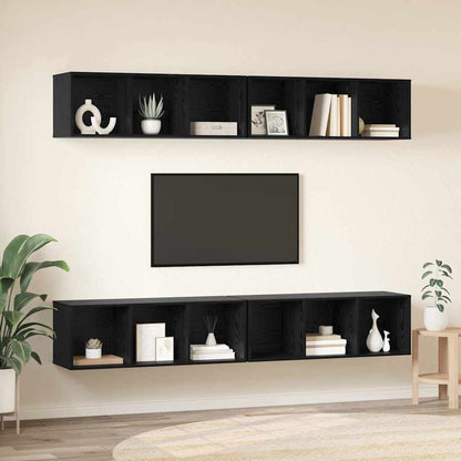 Wand TV Schrank 4 pcs Schwarze Eiche 37 x 37 x 107,5 cm
