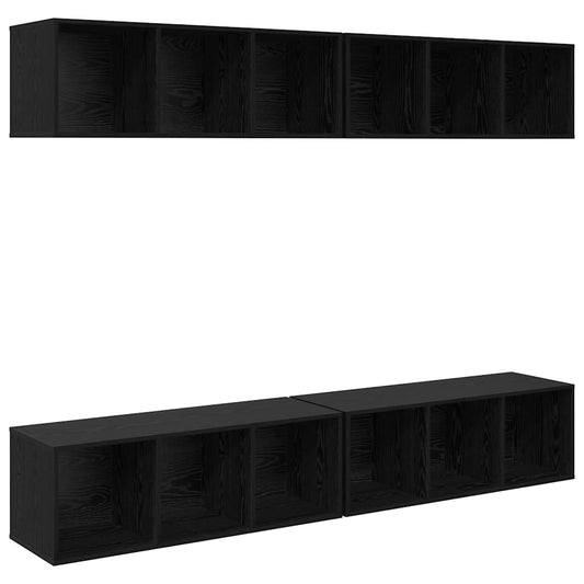 Wand TV Schrank 4 pcs Schwarze Eiche 37 x 37 x 107,5 cm