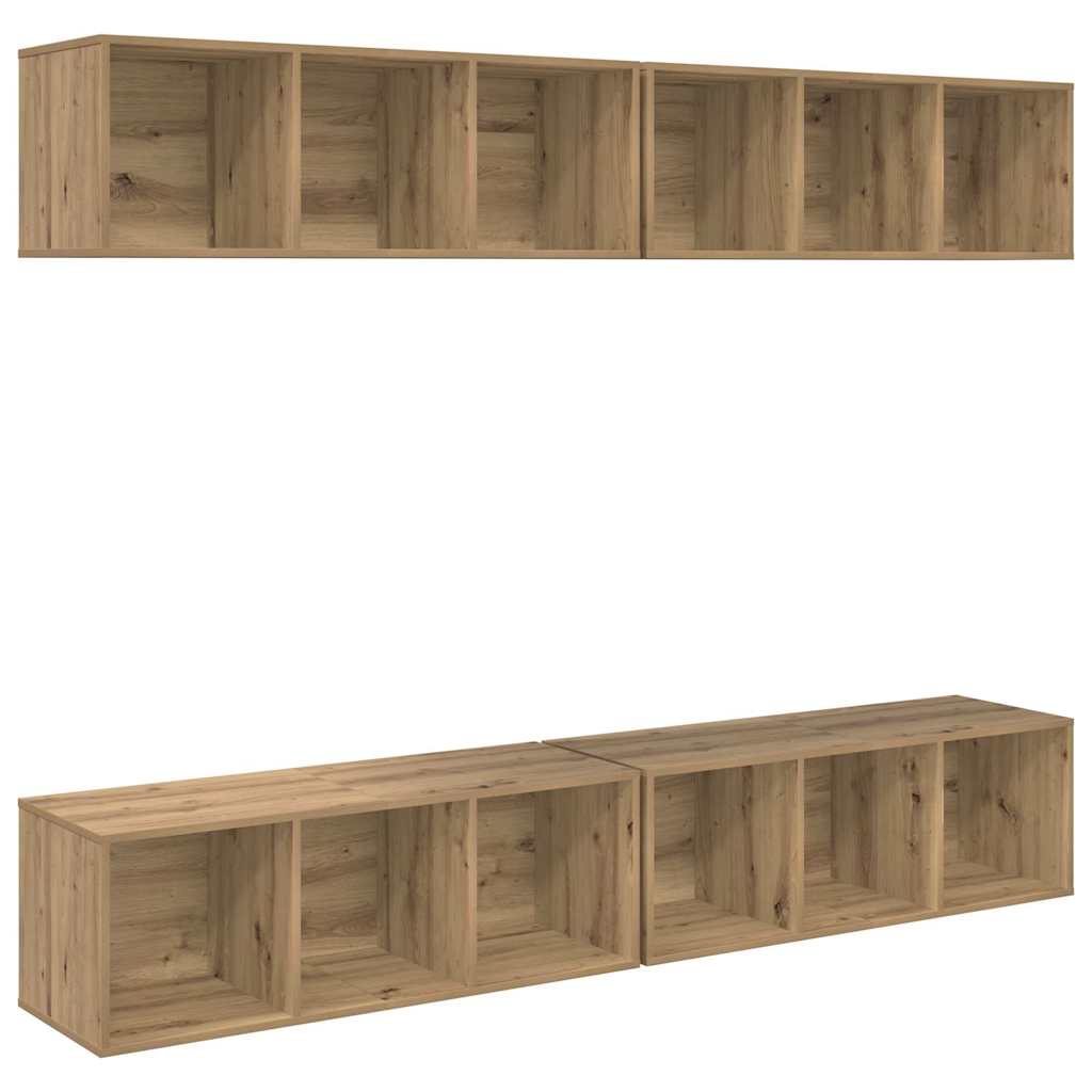 Wand TV Schrank 4 pcs Artisan-Eiche 37 x 37 x 107,5 cm