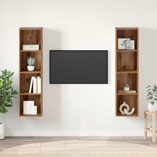 TV-Schränk 2 pcs Braun 37 x 37 x 142,5 cm Holzwerkstoff
