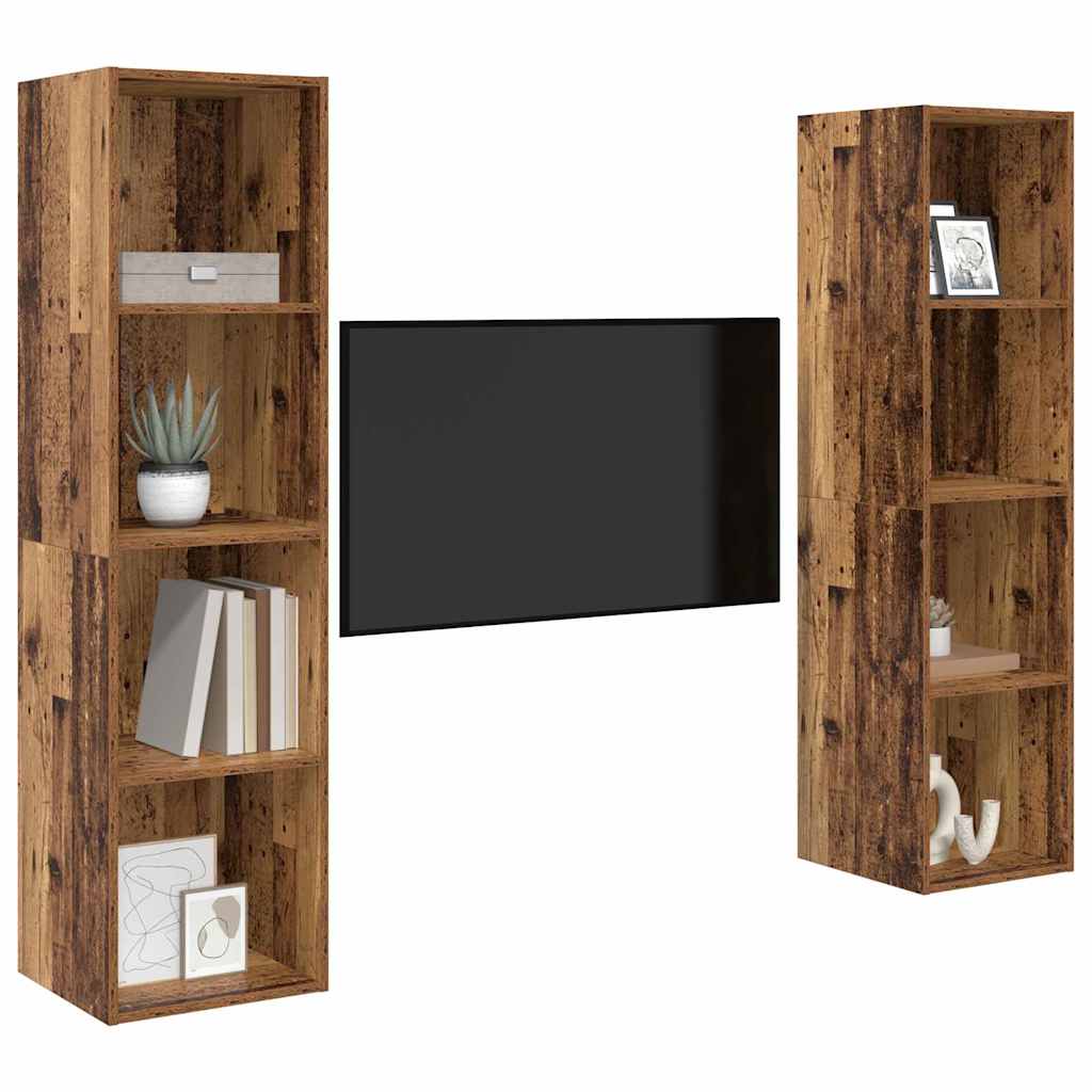 TV-Schränk 2 pcs Braun 37 x 37 x 142,5 cm Holzwerkstoff