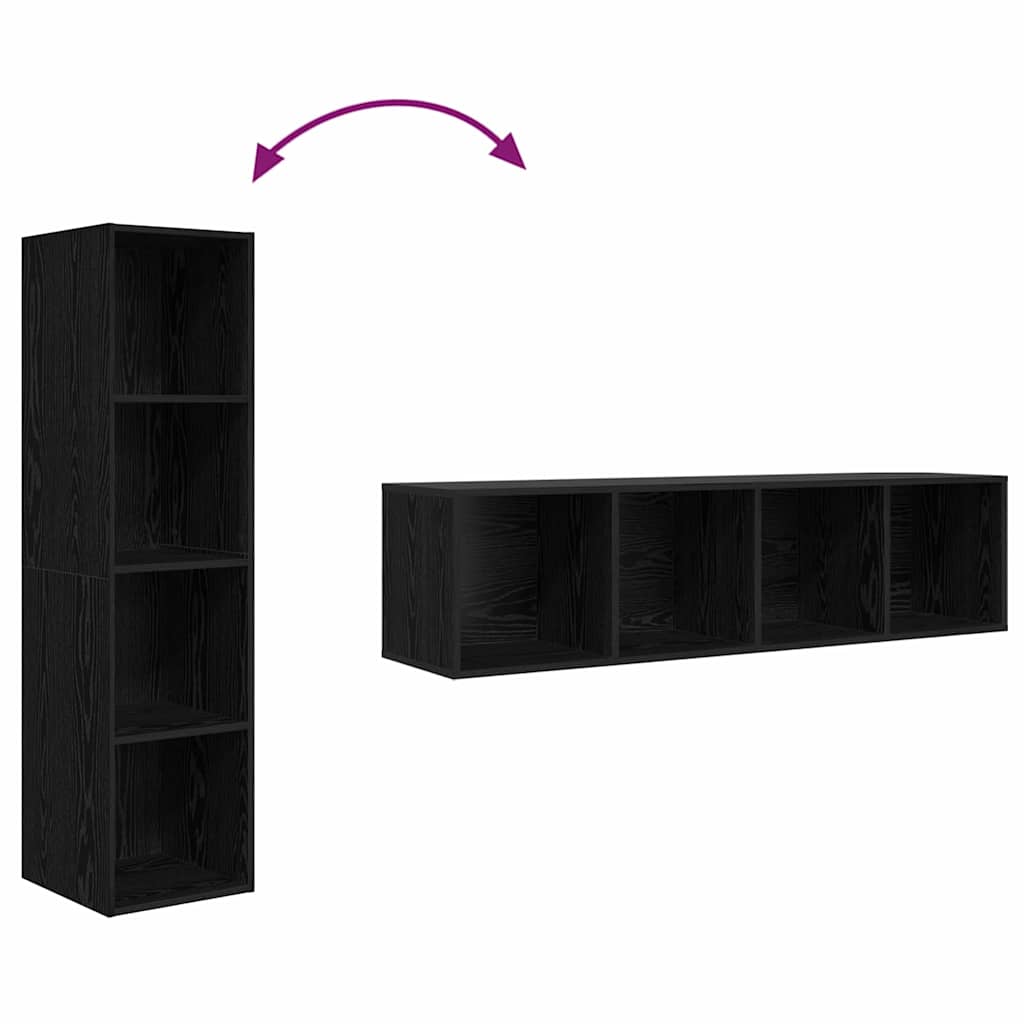 TV-Schränk 2 pcs Schwarz 37 x 37 x 142,5 cm Holzwerkstoff