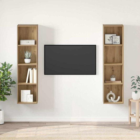 TV-Schränk 2 pcs Braun 37 x 37 x 142,5 cm Holzwerkstoff
