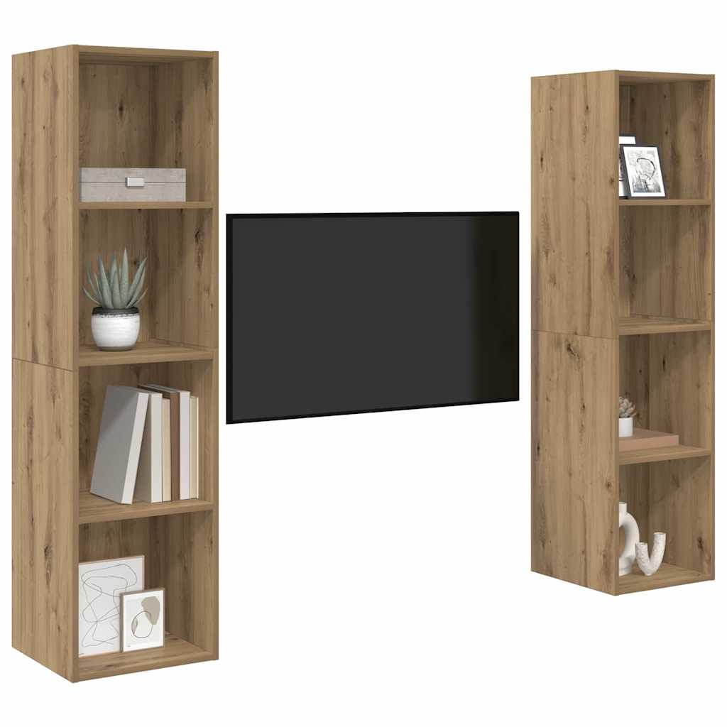 TV-Schränk 2 pcs Braun 37 x 37 x 142,5 cm Holzwerkstoff