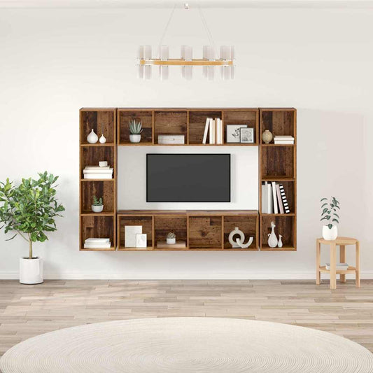 TV-Schränk 4 pcs Braun 37 x 37 x 142,5 cm Holzwerkstoff