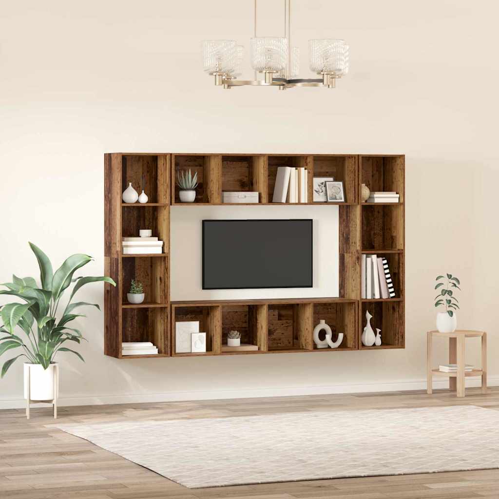 TV-Schränk 4 pcs Braun 37 x 37 x 142,5 cm Holzwerkstoff