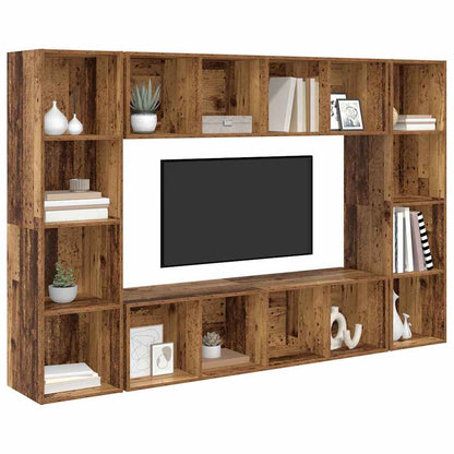 TV-Schränk 4 pcs Braun 37 x 37 x 142,5 cm Holzwerkstoff