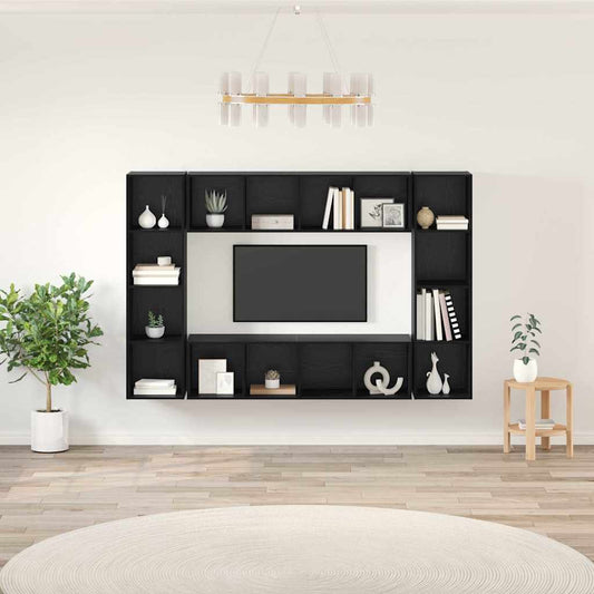 TV-Schränk 4 pcs Schwarz 37 x 37 x 142,5 cm Holzwerkstoff