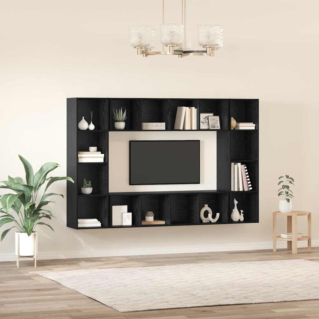 TV-Schränk 4 pcs Schwarz 37 x 37 x 142,5 cm Holzwerkstoff