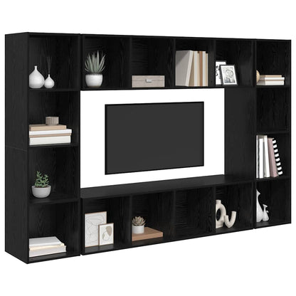 TV-Schränk 4 pcs Schwarz 37 x 37 x 142,5 cm Holzwerkstoff
