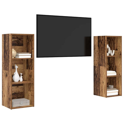 TV-Möbel-Set 2 pcs Altholz 107 x 35 x 37 cm Holzwerkstoff
